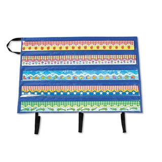 Border Storage Pocket Chart, Blue/Clear, 41" x 24.5
