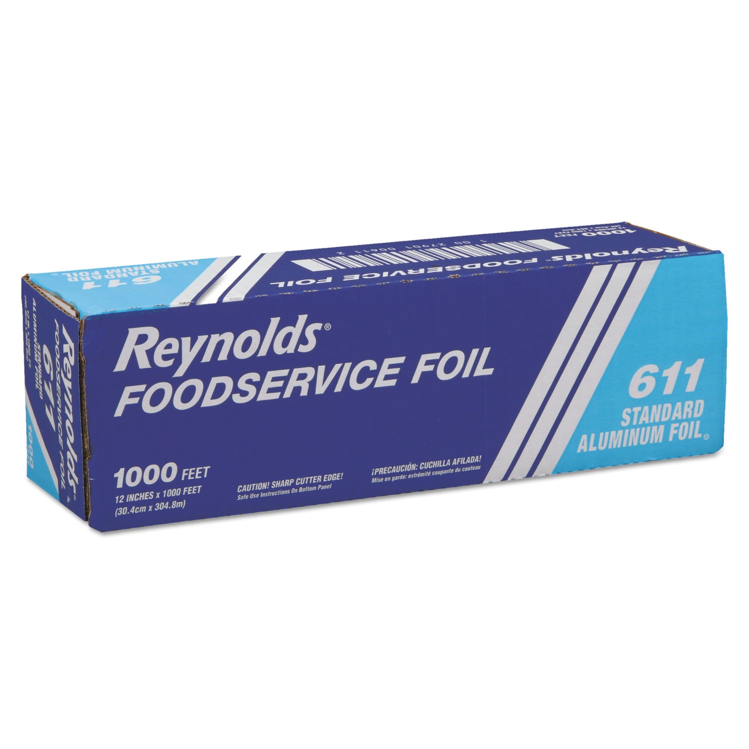 Standard Aluminum Foil Roll, 12" x 1,000 ft, Silver - 