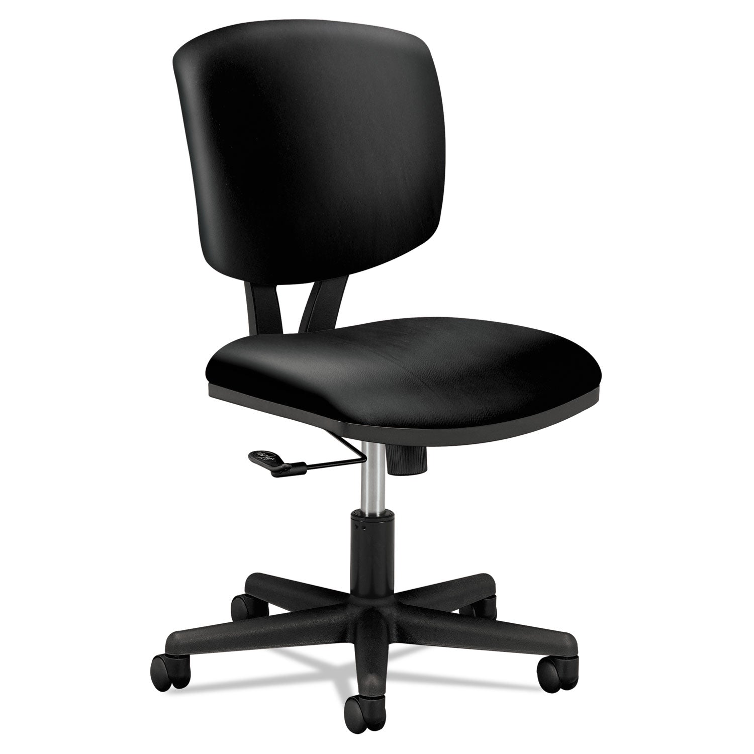 Volt Series Leather Task Chair, Supports Up to 250 lb, 18" to 22.25" Seat Height, Black - 