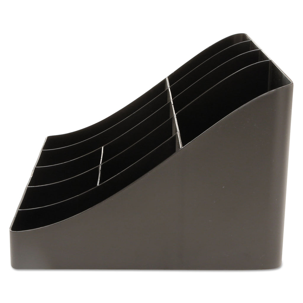 11-Compartment Coffee Condiment Organizer, 18.25 x 6.63 x 9.78, Black