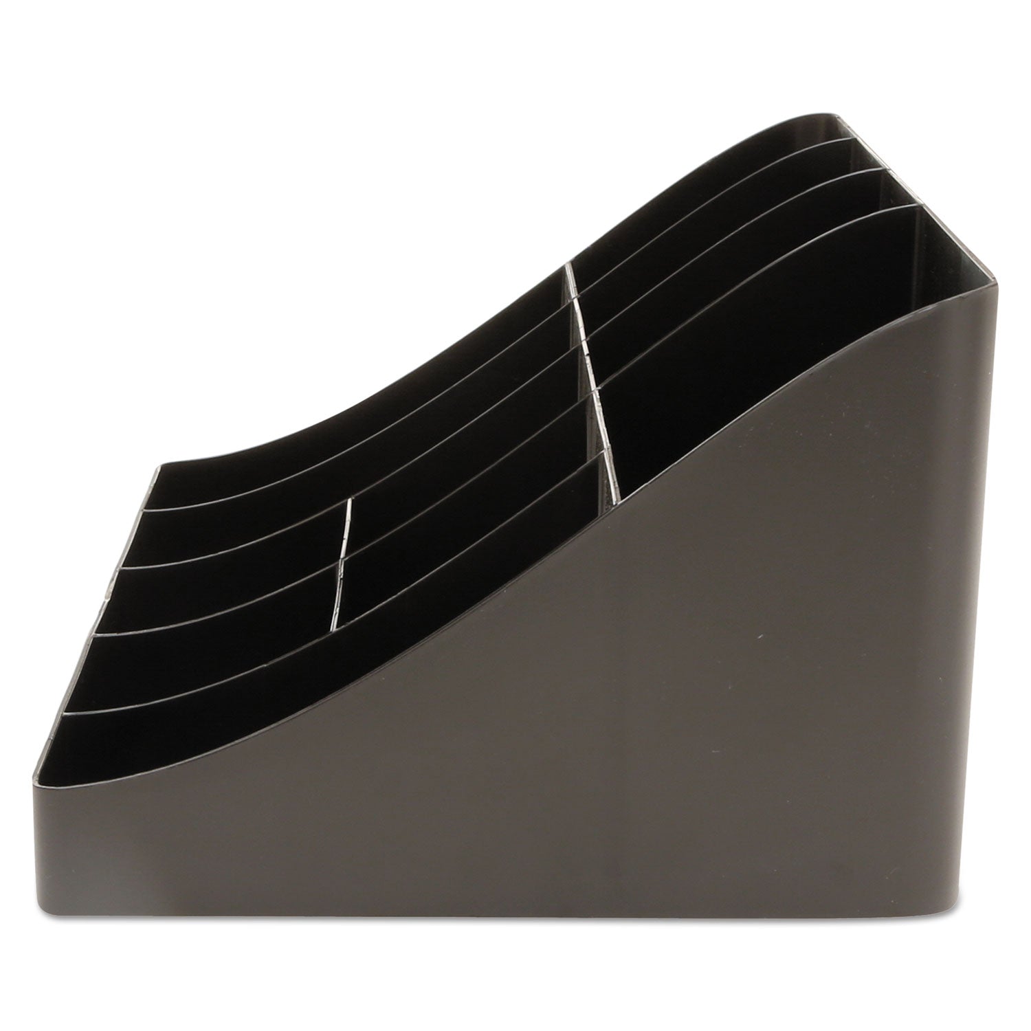 11-Compartment Coffee Condiment Organizer, 18.25 x 6.63 x 9.78, Black