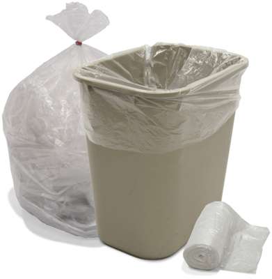 50" x 48" 65 Gal 1.5 Mil Clear Trash Bags, 50/Case