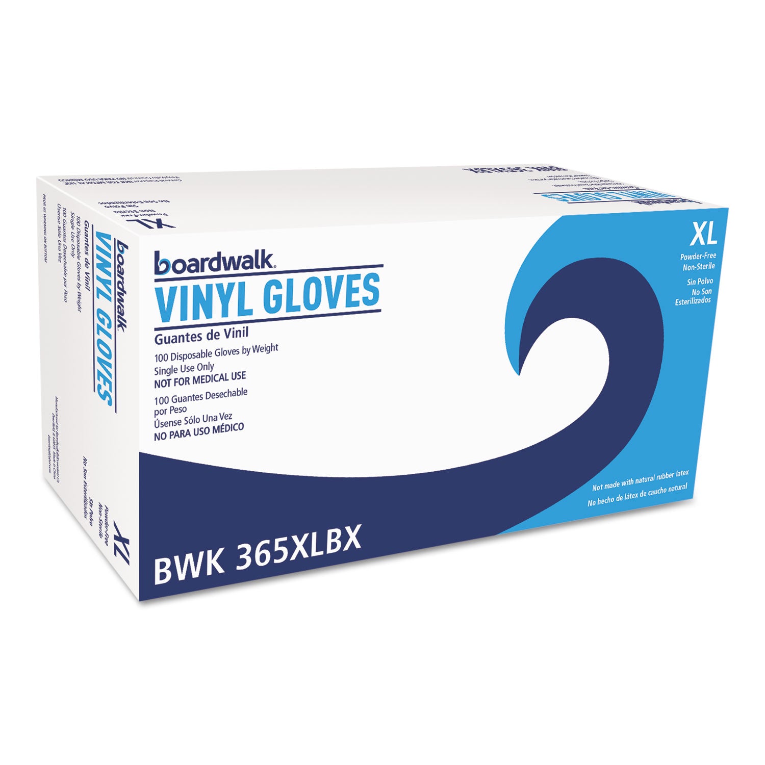 General Purpose Vinyl Gloves, Powder/Latex-Free, 2.6 mil, X-Large, Clear, 100/Box, 10 Boxes/Carton - 