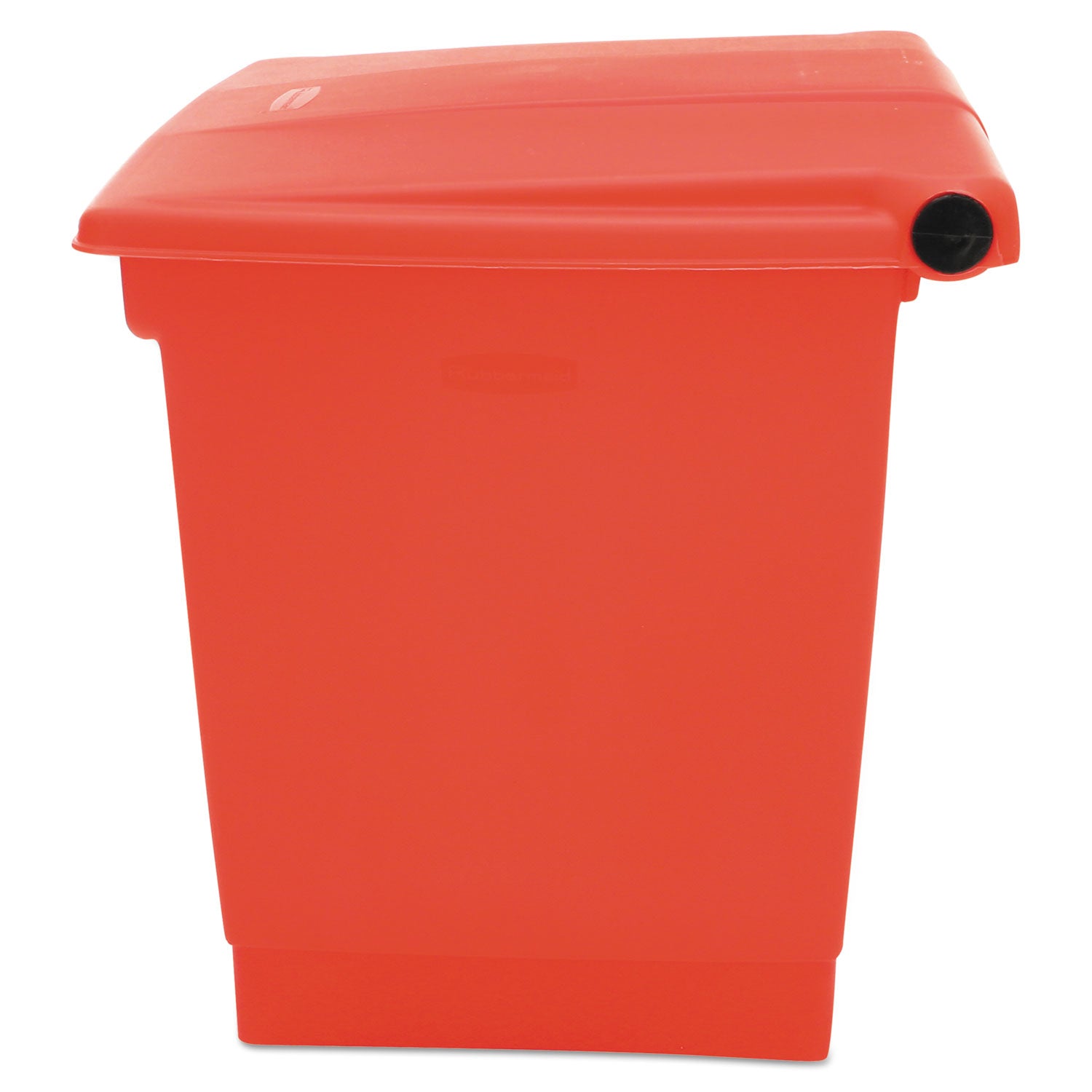 Indoor Utility Step-On Waste Container, Square, Plastic, 8gal, Red