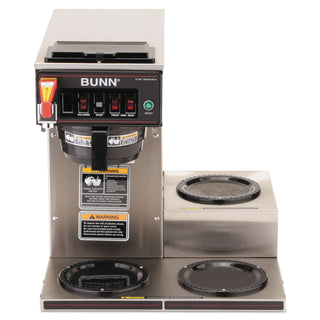 CWTF-3 Three Burner Automatic Coffee Brewer, 12-Cup, Black/Stainless Steel - 