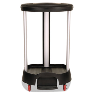 Step-On Linen Hamper, 20 3/8w x 22 1/4d x 37 7/8h, Plastic/Aluminum, Black