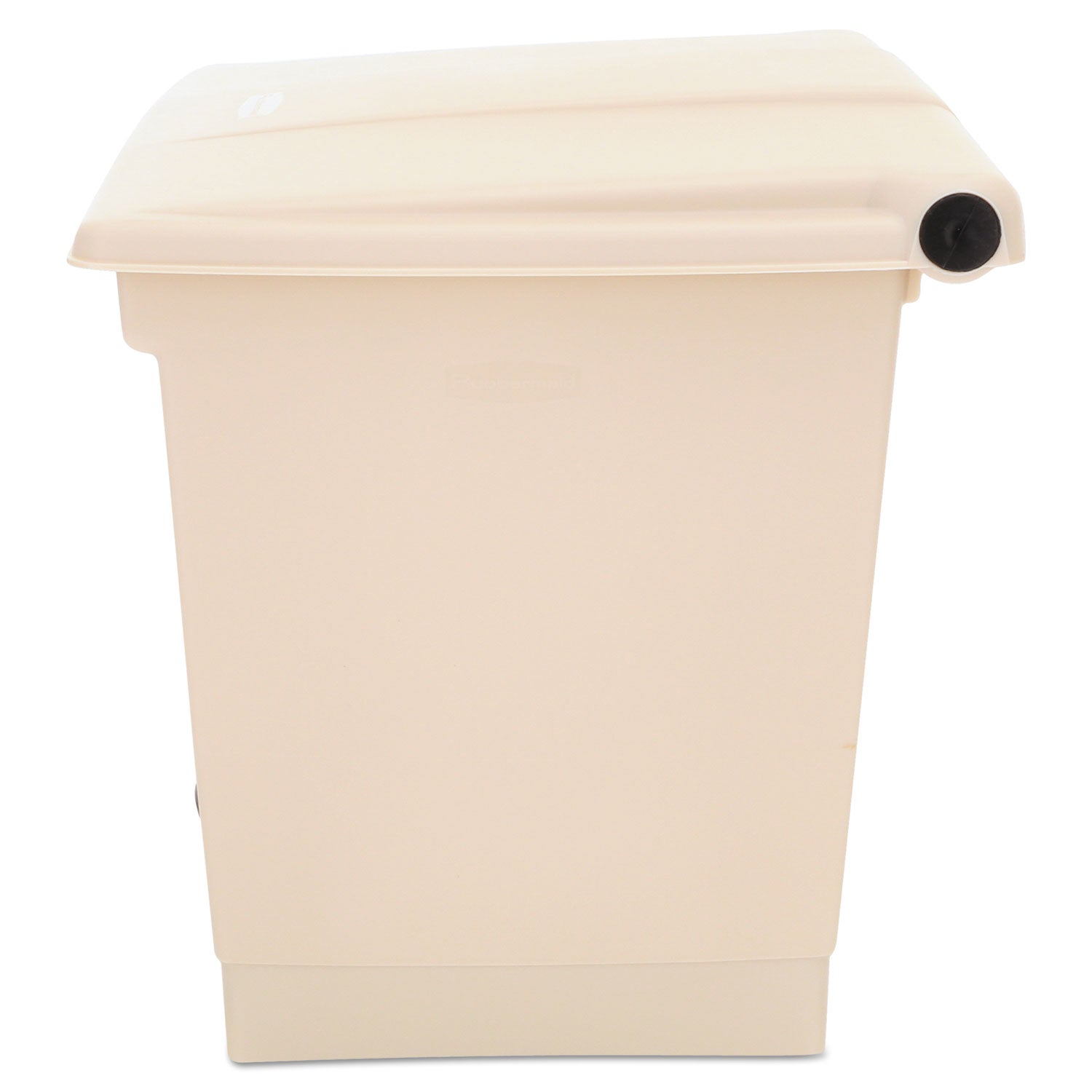 Indoor Utility Step-On Waste Container, Square, Plastic, 8gal, Beige - 2