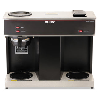 Pour-O-Matic Three-Burner Pour-Over Coffee Brewer, 12-Cup, Stainless Steel, Black - 