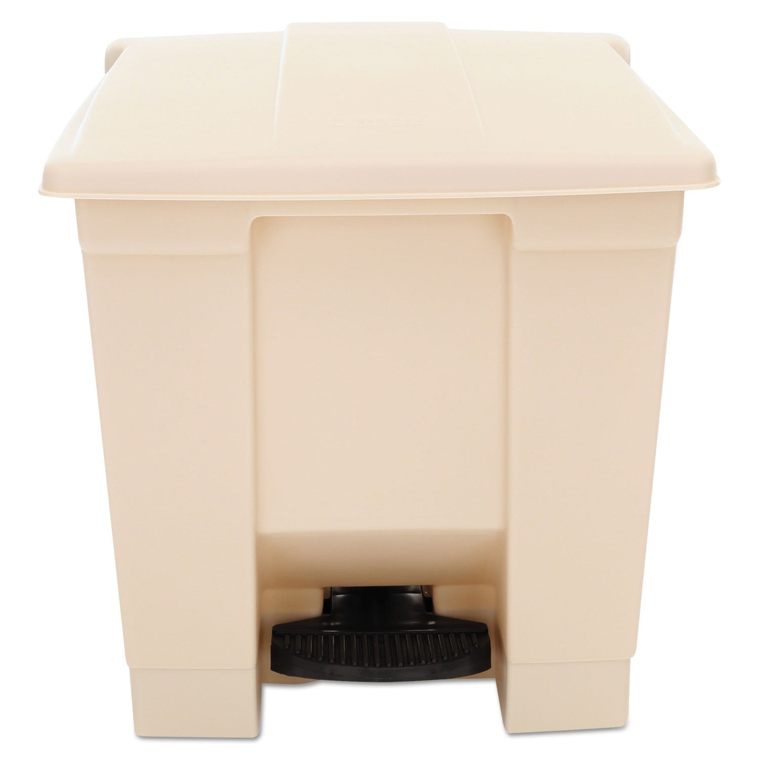 Indoor Utility Step-On Waste Container, Square, Plastic, 8gal, Beige - 1