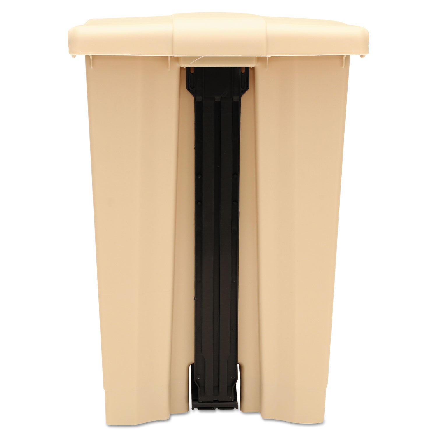 Indoor Utility Step-On Waste Container, Square, Plastic, 12gal, Beige - 3