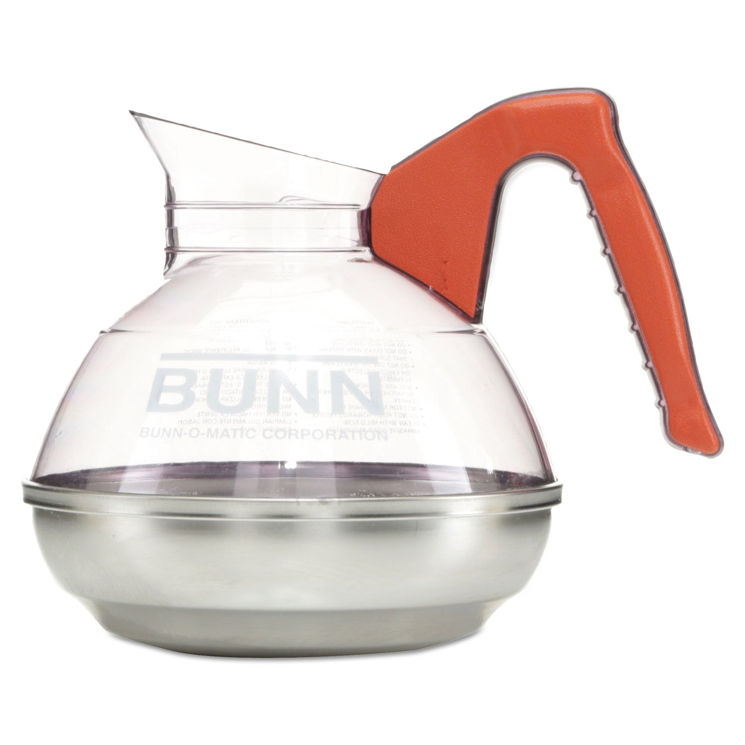 64 oz. Easy Pour Decanter, Orange Handle - 