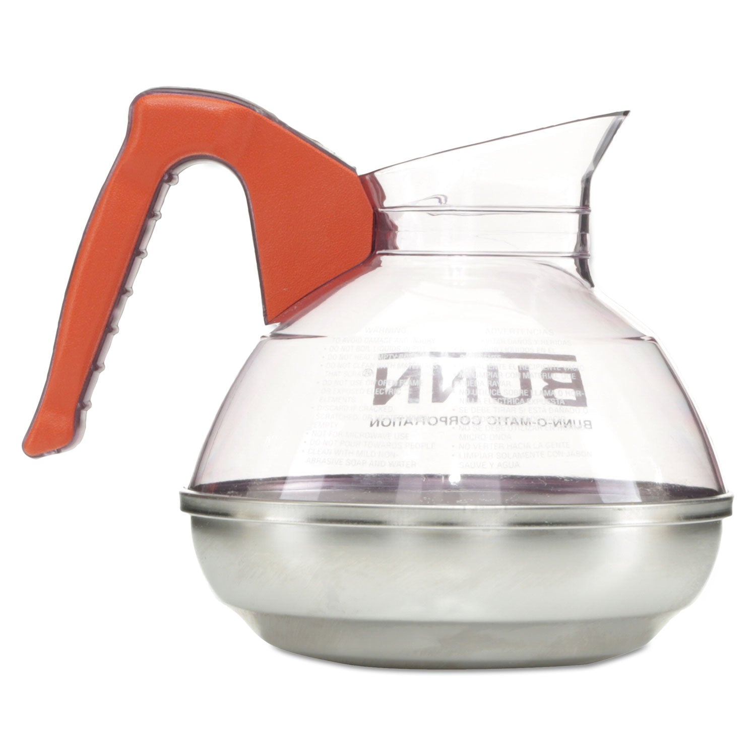 64 oz. Easy Pour Decanter, Orange Handle - 