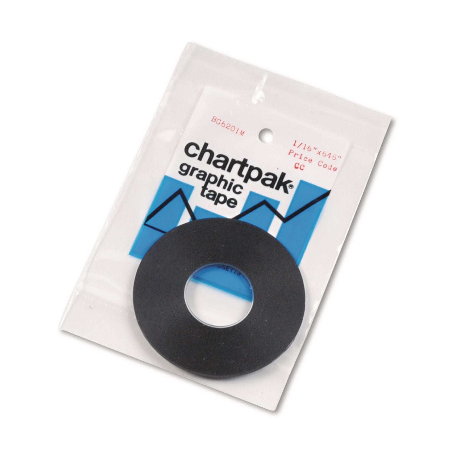 Graphic Chart Tapes, 1" Core, 0.06" x 54 ft, Matte Black