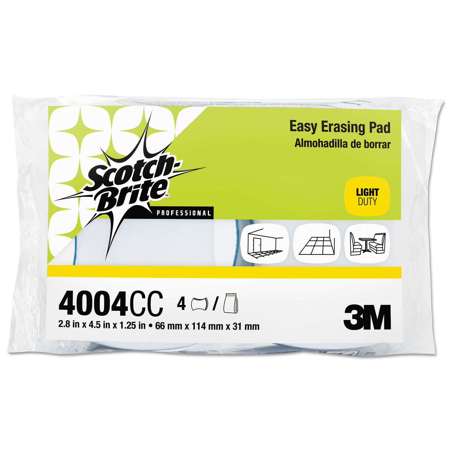 Easy Erasing Pad 4004, 2.8 x 4.5 x 1.2, Blue/White, 12/Carton