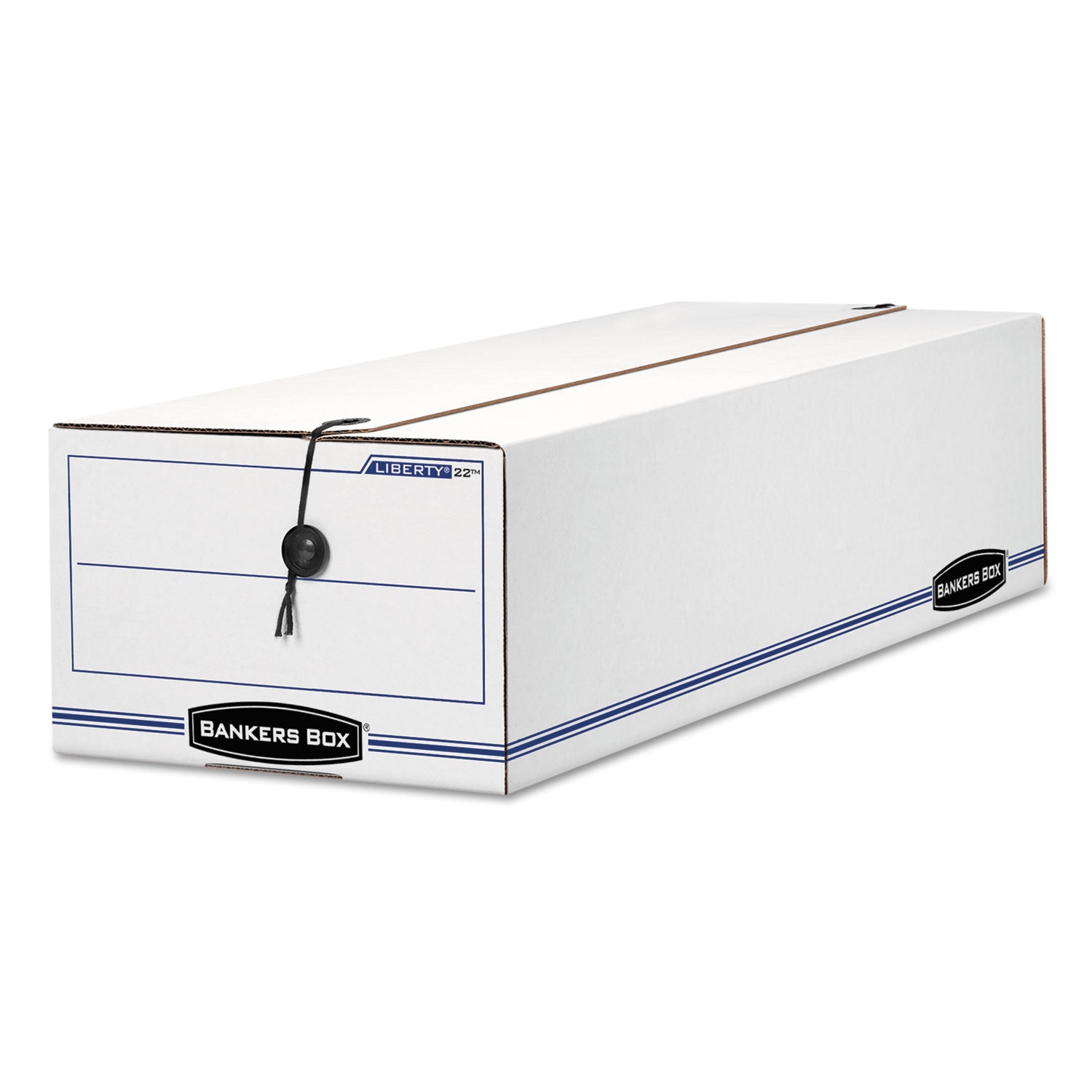 LIBERTY Check and Form Boxes, 9.75" x 23.75" x 6.25", White/Blue, 12/Carton - 