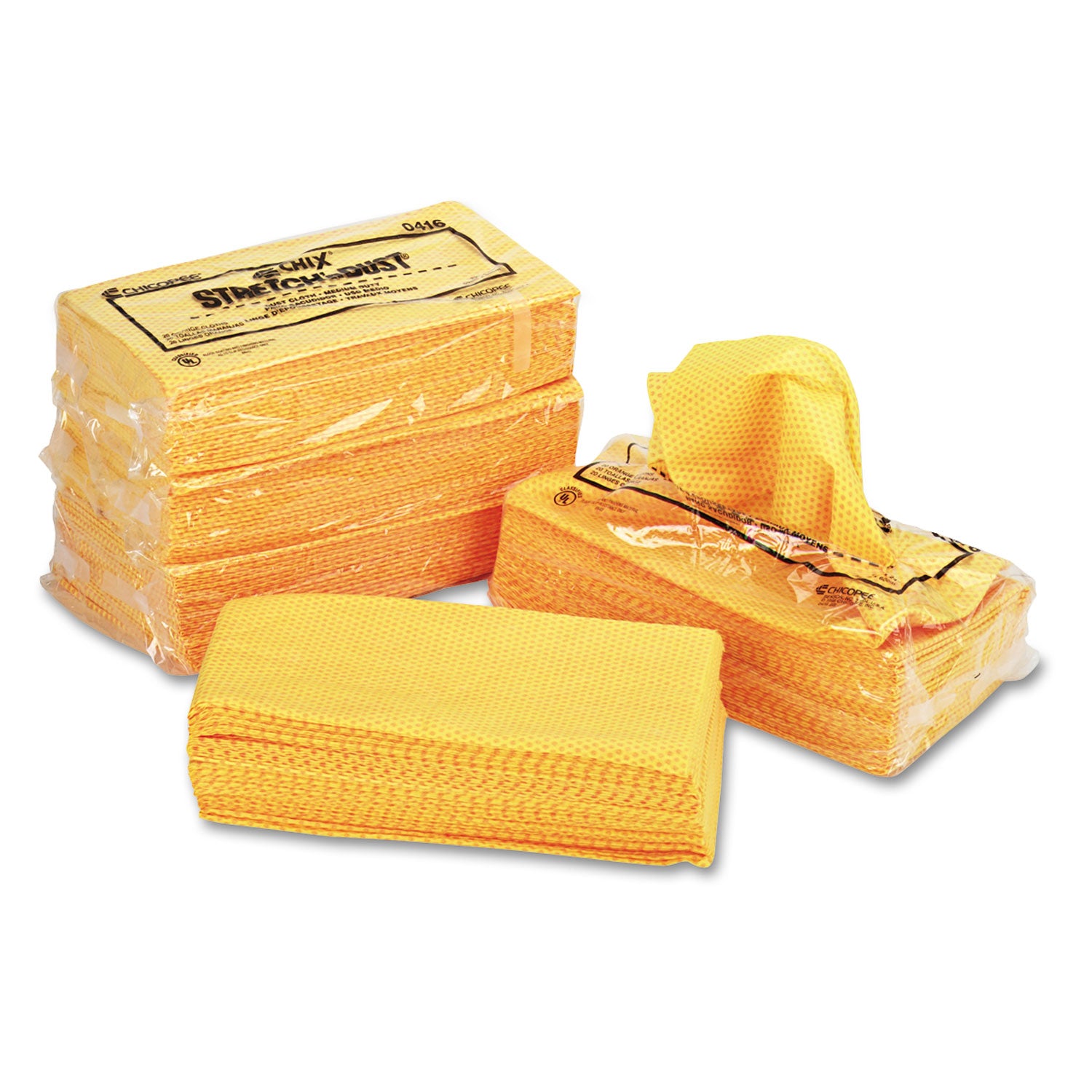 Stretch 'n Dust Cloths, 23.25 x 24, Orange/Yellow, 20/Bag, 5 Bags/Carton