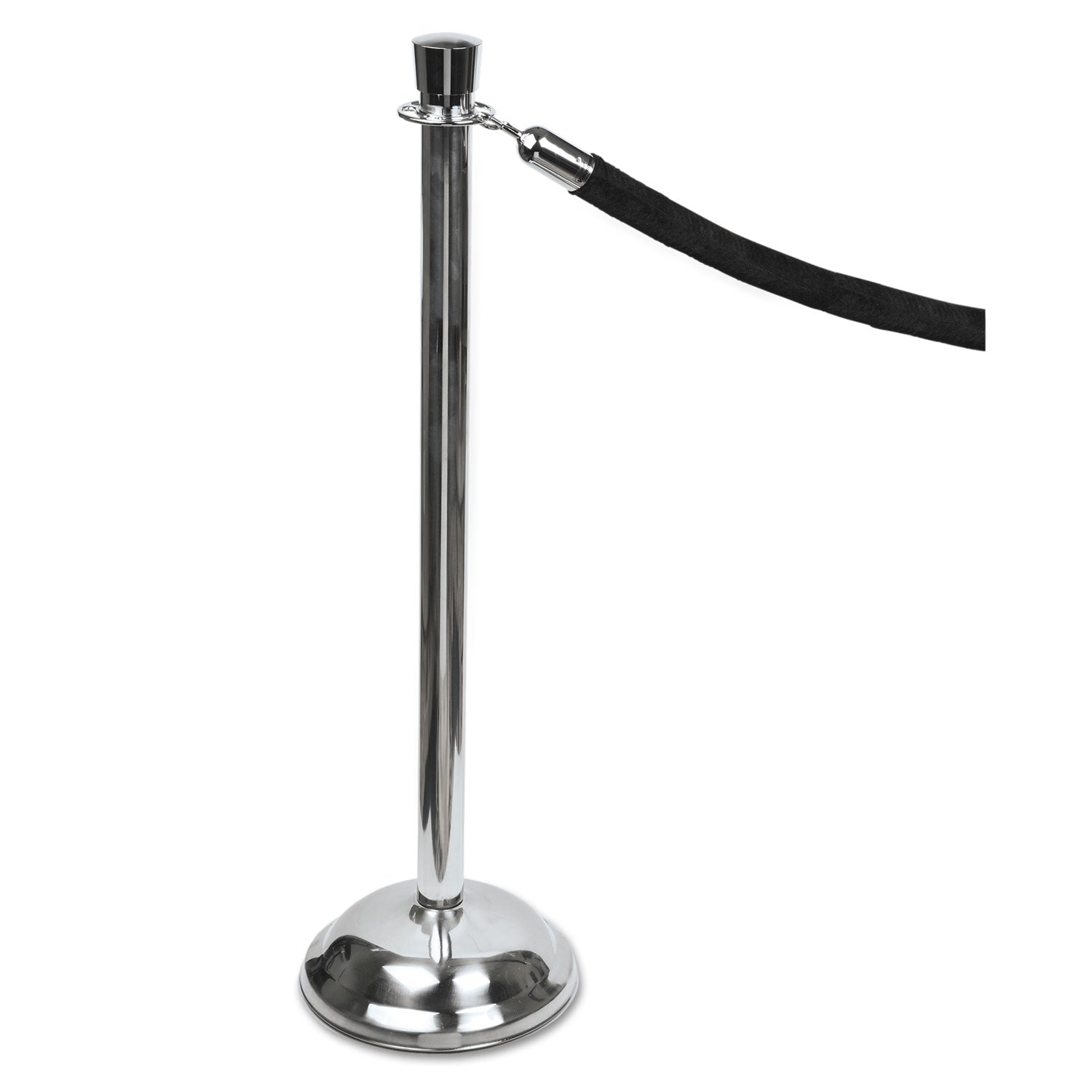 Tatco Heavy-duty Posts for Stanchion - Stainless Steel 41" Post Black Rope - Chrome - 2 / Box