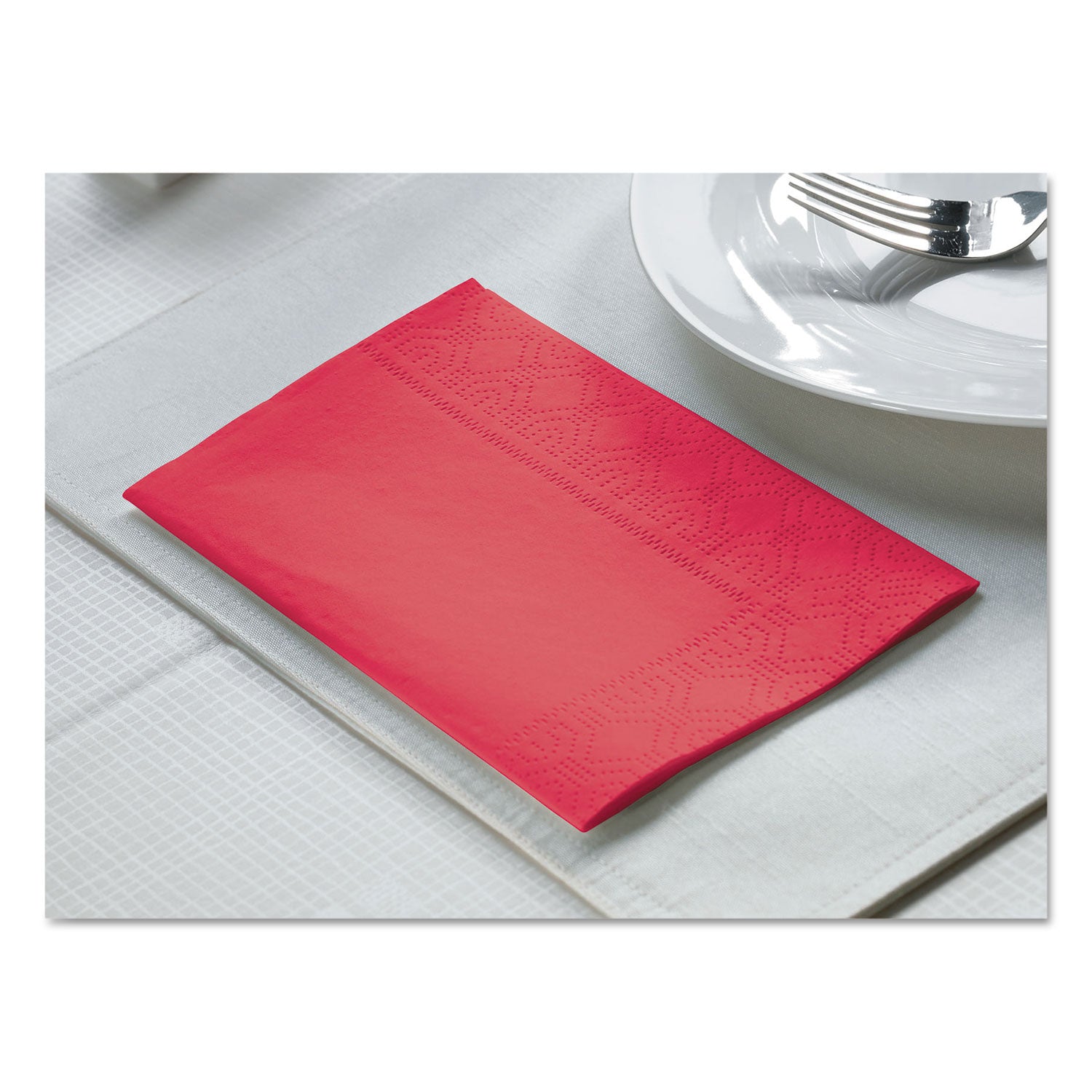 Dinner Napkins, 2-Ply, 15 x 17, Red, 1000/Carton - 