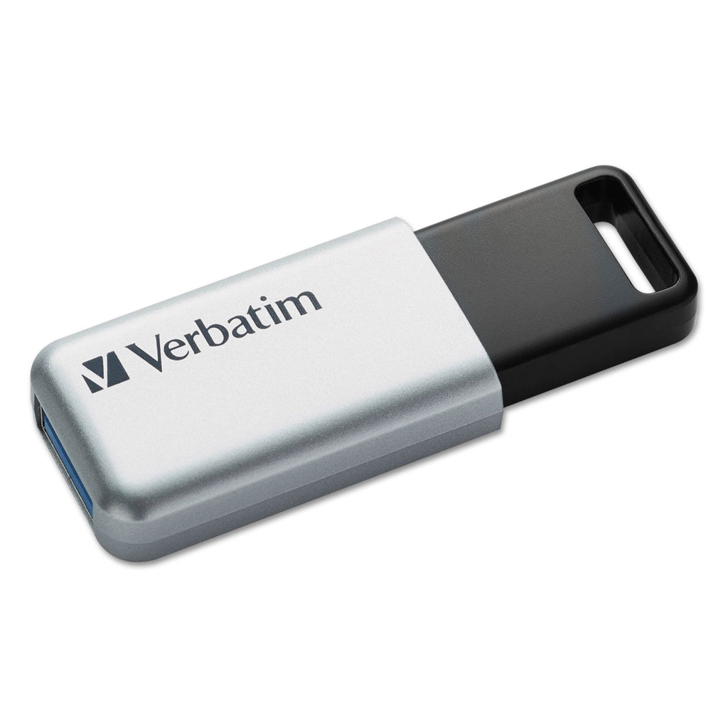 Store 'n' Go Secure Pro USB Flash Drive with AES 256 Encryption, 64 GB, Silver