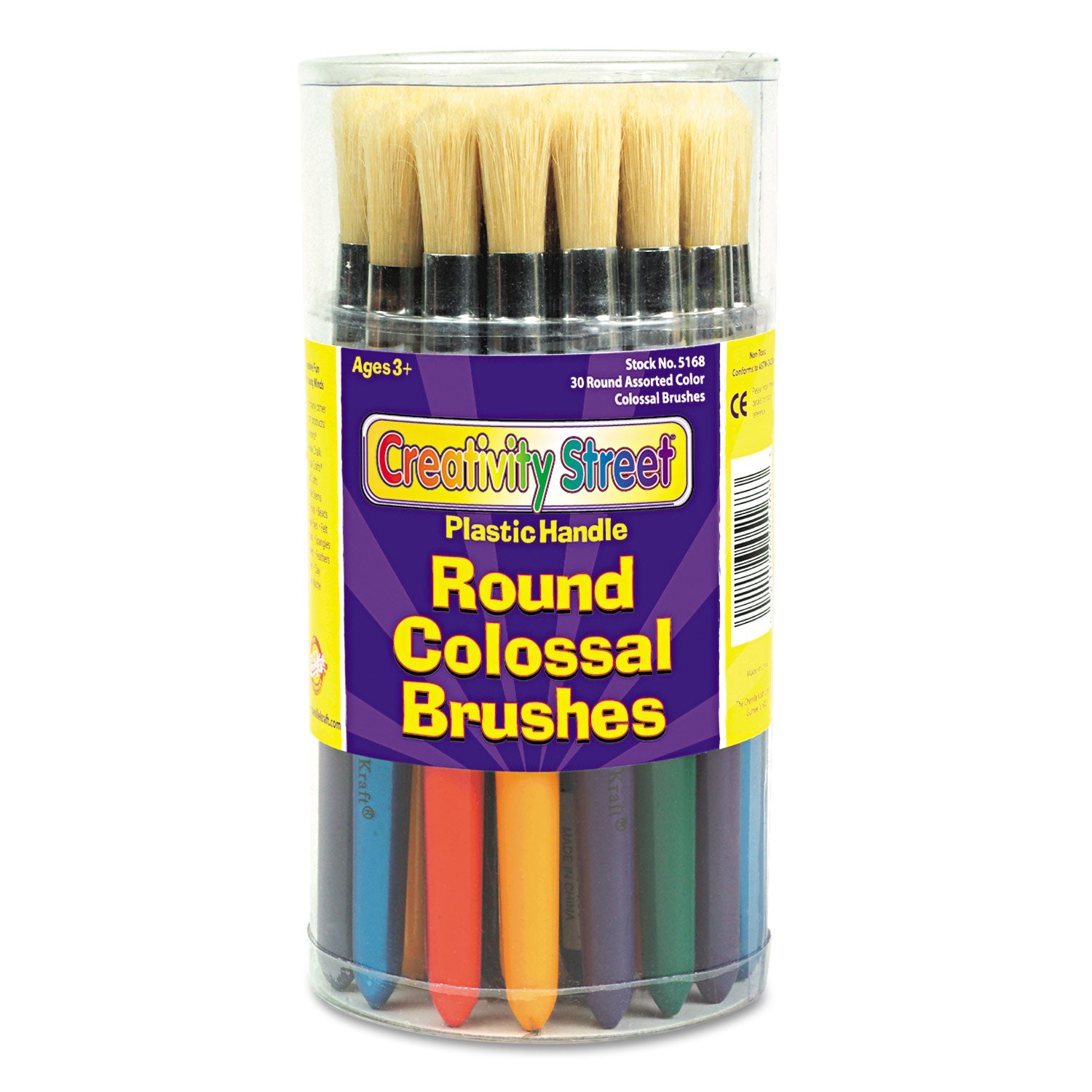Colossal Brush, Natural Bristle, Round Profile, 30/Set - 