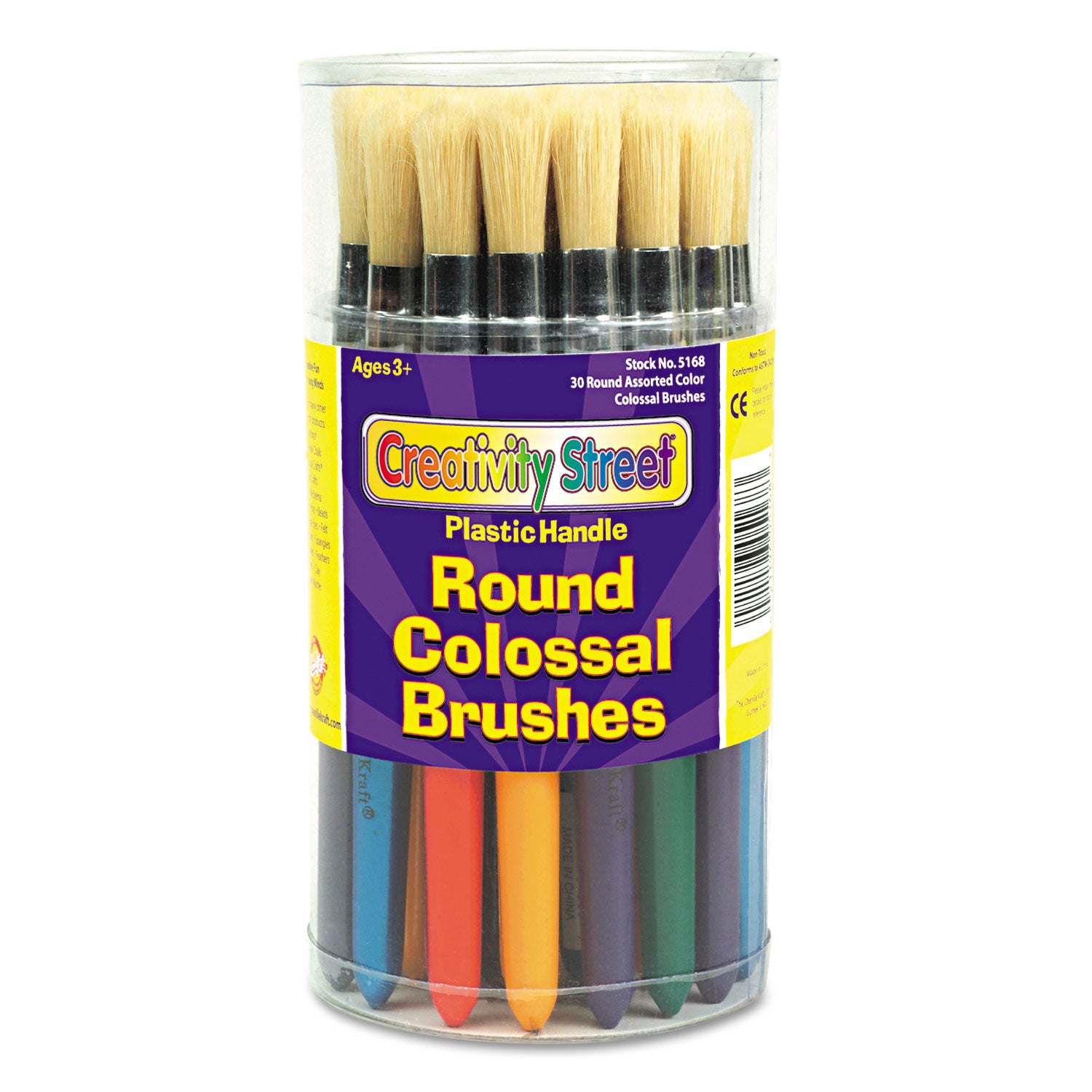 Colossal Brush, Natural Bristle, Round Profile, 30/Set - 