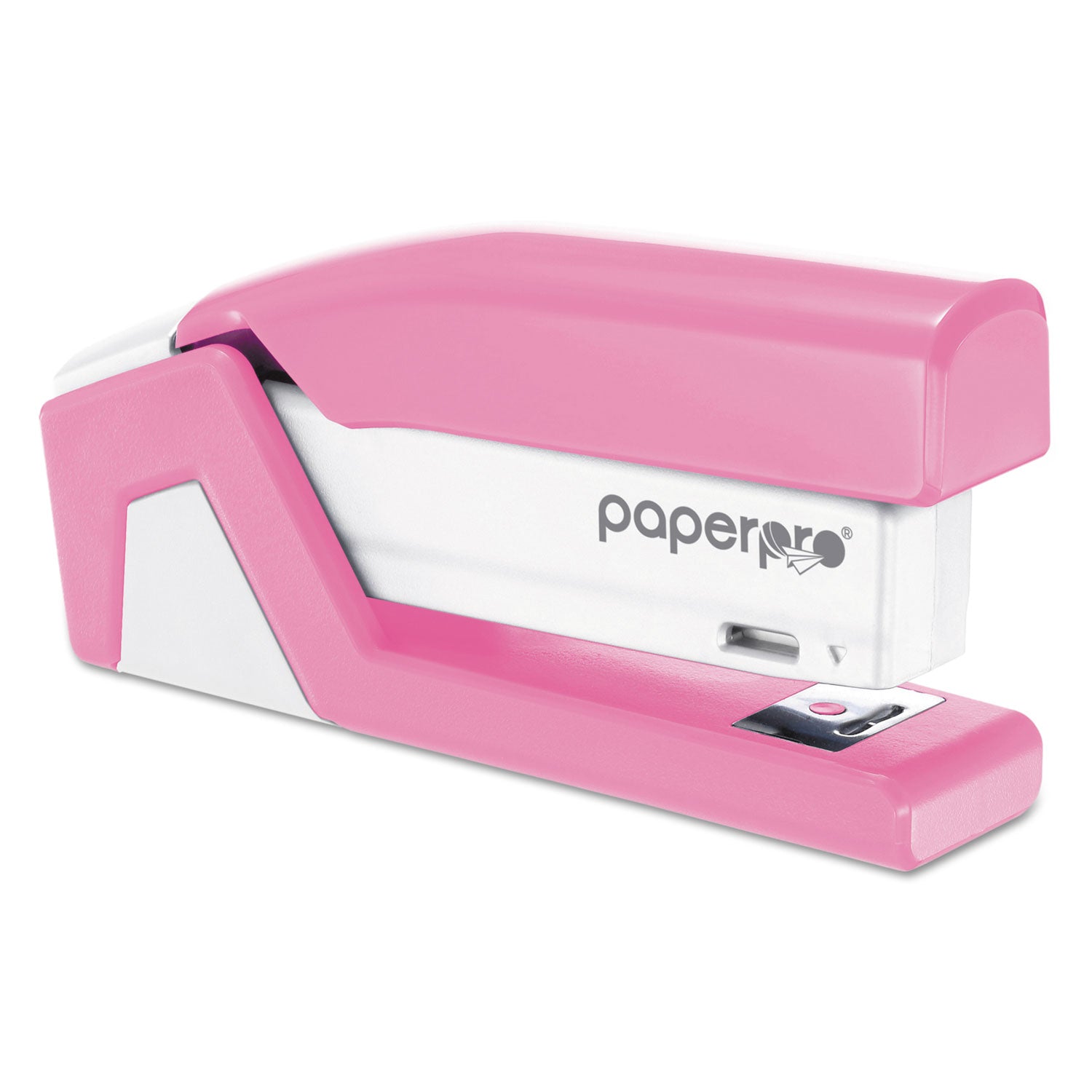 InCourage Spring-Powered Compact Stapler with Antimicrobial Protection, 20-Sheet Capacity, Pink/Gray - 