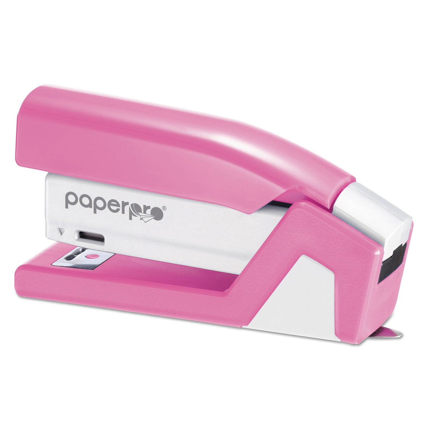 InCourage Spring-Powered Compact Stapler with Antimicrobial Protection, 20-Sheet Capacity, Pink/Gray - 