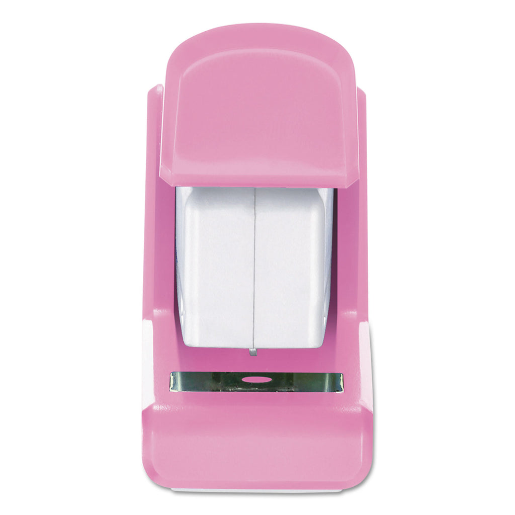 InCourage Spring-Powered Compact Stapler with Antimicrobial Protection, 20-Sheet Capacity, Pink/Gray