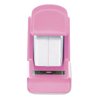InCourage Spring-Powered Compact Stapler with Antimicrobial Protection, 20-Sheet Capacity, Pink/Gray