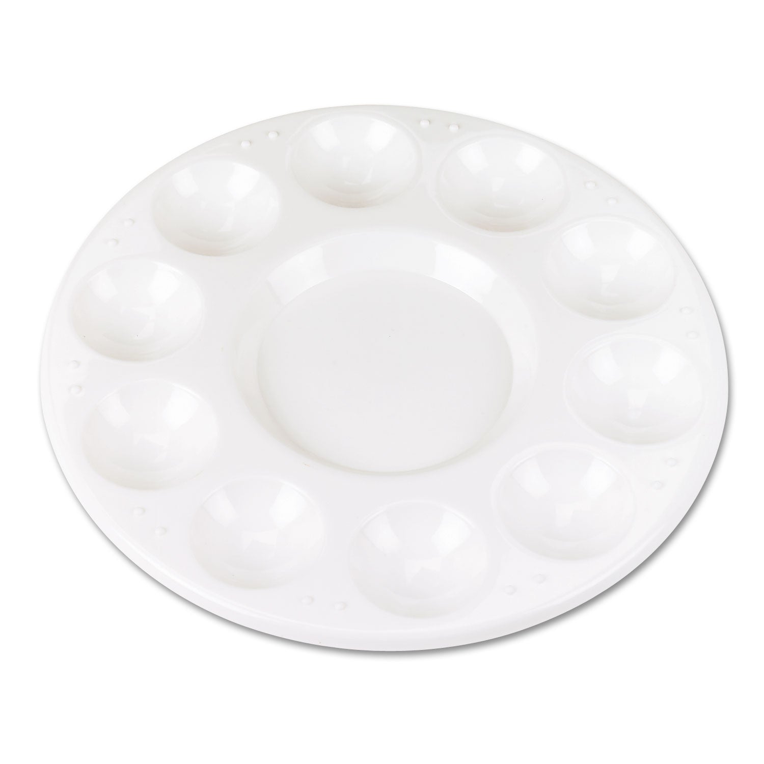 Round Plastic Paint Trays for Classroom, White, 10/Pack - 