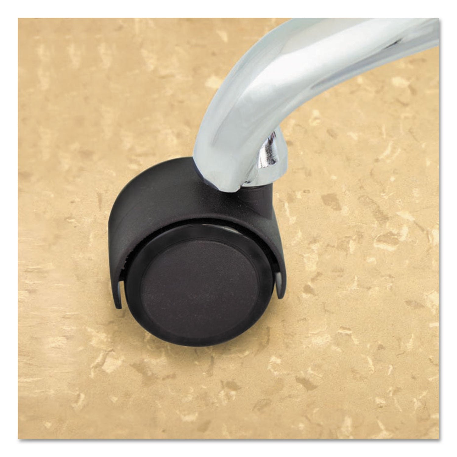 Duet Dual Wheels, Grip Ring Type C Stem, 2" Soft Polyurethane Wheel, Matte Black, 5/Set - 