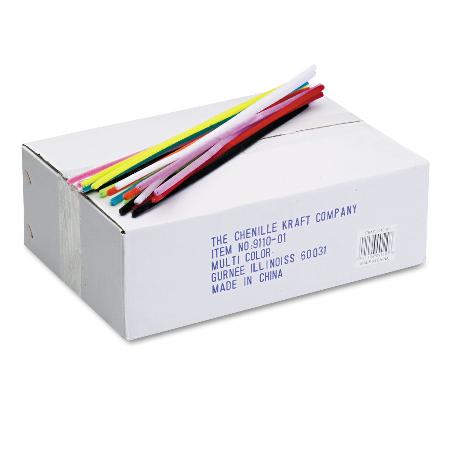 Jumbo Stems, 12" x 6 mm, Metal Wire, Polyester, Assorted, 1,000/Box - 