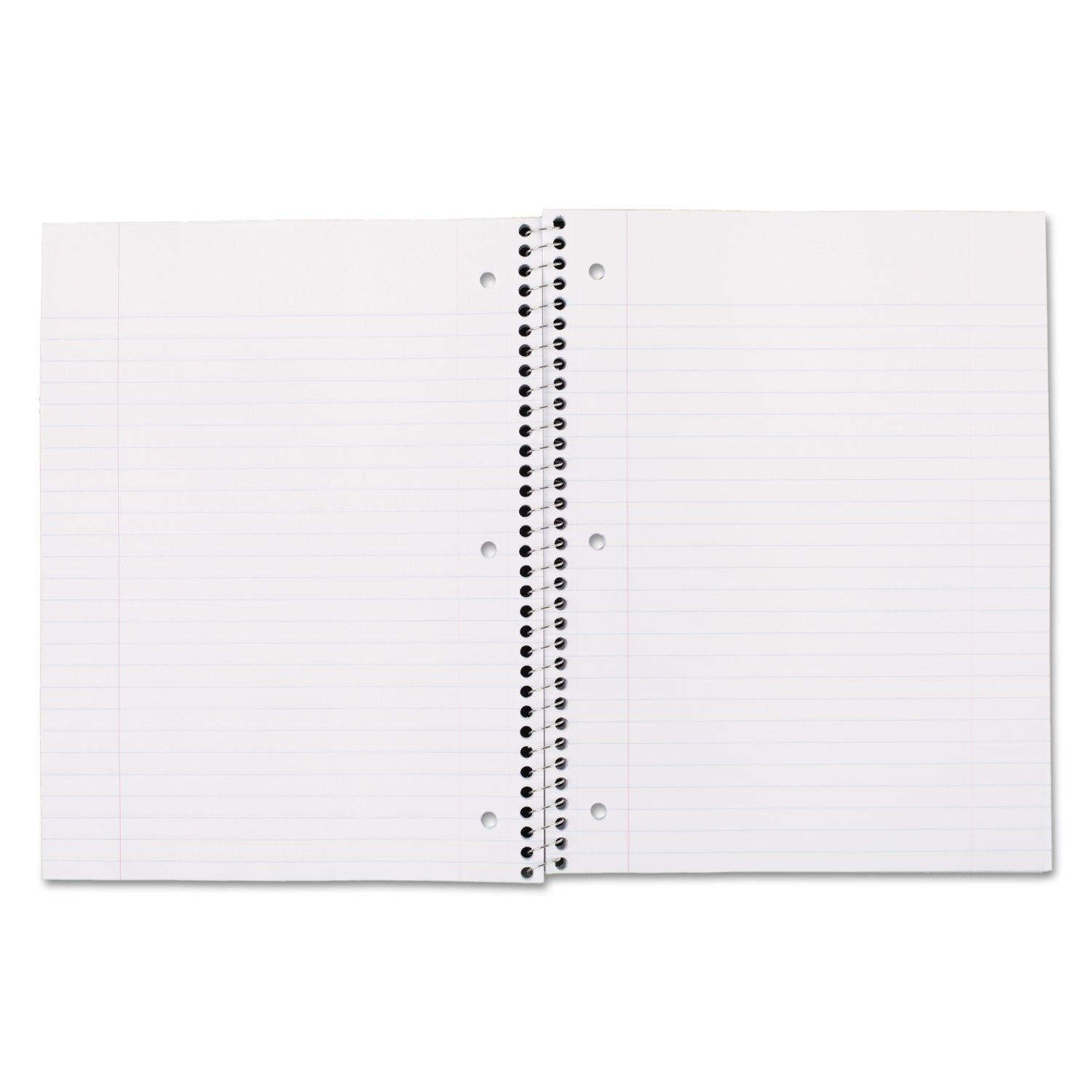 Spiral Notebook, 3-Hole Punched, 1-Subject, Wide/Legal Rule, Randomly Assorted Cover Color, (100) 10.5 x 7.5 Sheets - 
