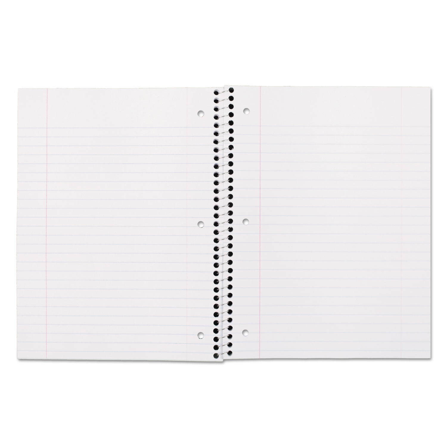 Spiral Notebook, 3-Hole Punched, 1-Subject, Wide/Legal Rule, Randomly Assorted Cover Color, (70) 10.5 x 7.5 Sheets - 