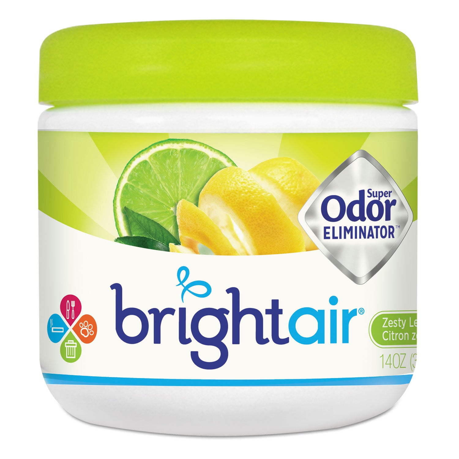 Super Odor Eliminator, Zesty Lemon and Lime, 14 oz Jar - 