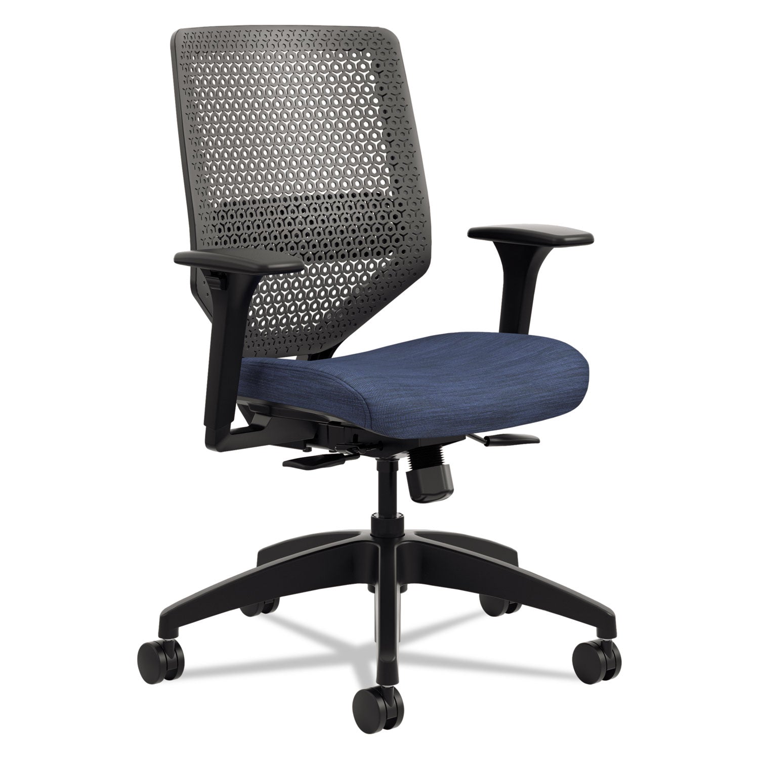 HON Solve Chair - Fabric Seat - Charcoal Back - Black Frame - Mid Back - Midnight - 1