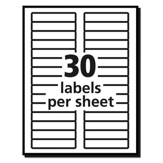 Permanent TrueBlock File Folder Labels with Sure Feed Technology, 0.66 x 3.44, White, 30/Sheet, 50 Sheets/Box