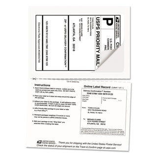 Shipping Labels with Paper Receipt and TrueBlock Technology, Inkjet/Laser Printers, 5.06 x 7.63, White, 50/Pack