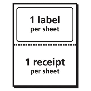 Shipping Labels with Paper Receipt and TrueBlock Technology, Inkjet/Laser Printers, 5.06 x 7.63, White, 50/Pack