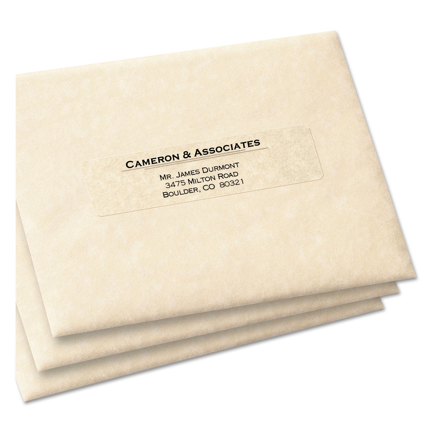 Matte Clear Easy Peel Mailing Labels w/ Sure Feed Technology, Laser Printers, 1 x 4, Clear, 20/Sheet, 50 Sheets/Box