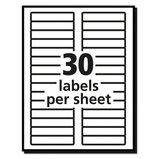 Permanent TrueBlock File Folder Labels with Sure Feed Technology, 0.66 x 3.44, White, 30/Sheet, 50 Sheets/Box