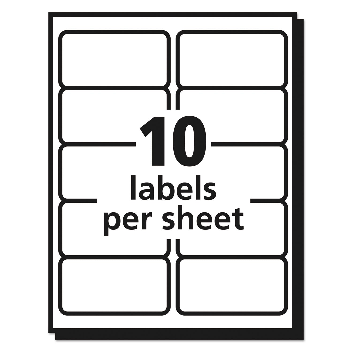 Matte Clear Easy Peel Mailing Labels w/ Sure Feed Technology, Laser Printers, 2 x 4, Clear, 10/Sheet, 50 Sheets/Box - 