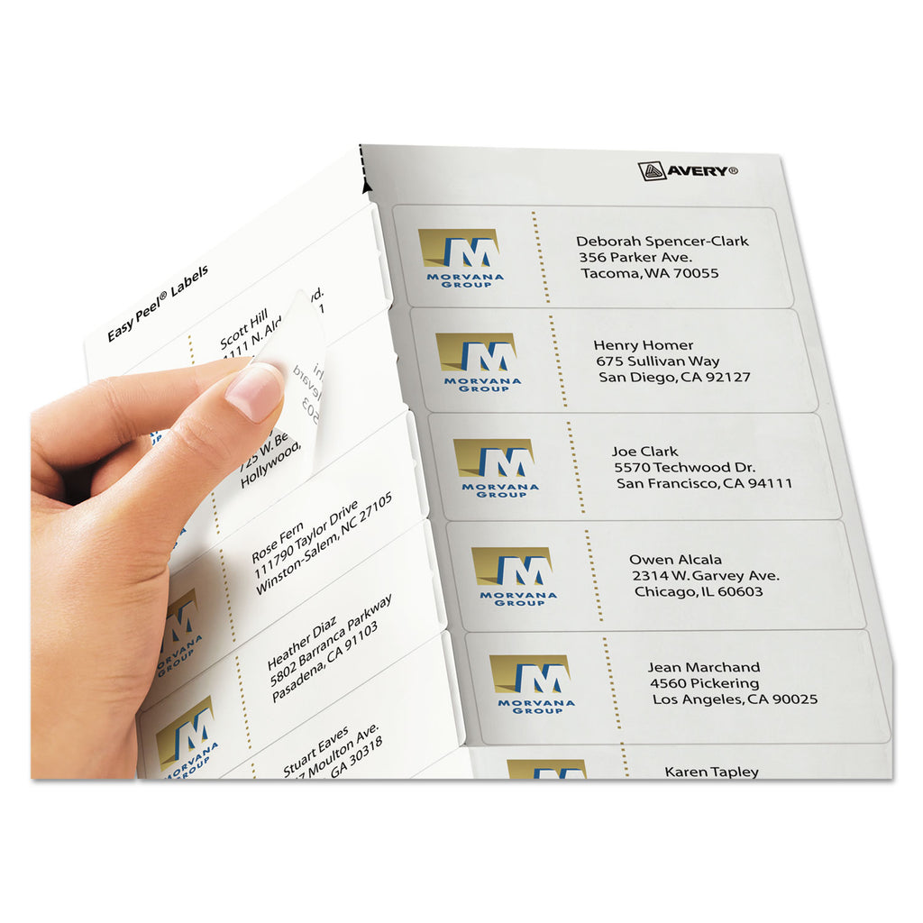 Matte Clear Easy Peel Mailing Labels w/ Sure Feed Technology, Inkjet Printers, 1.33 x 4, Clear, 14/Sheet, 10 Sheets/Pack