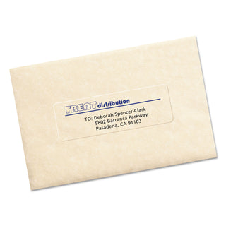 Matte Clear Easy Peel Mailing Labels w/ Sure Feed Technology, Inkjet Printers, 1.33 x 4, Clear, 14/Sheet, 10 Sheets/Pack