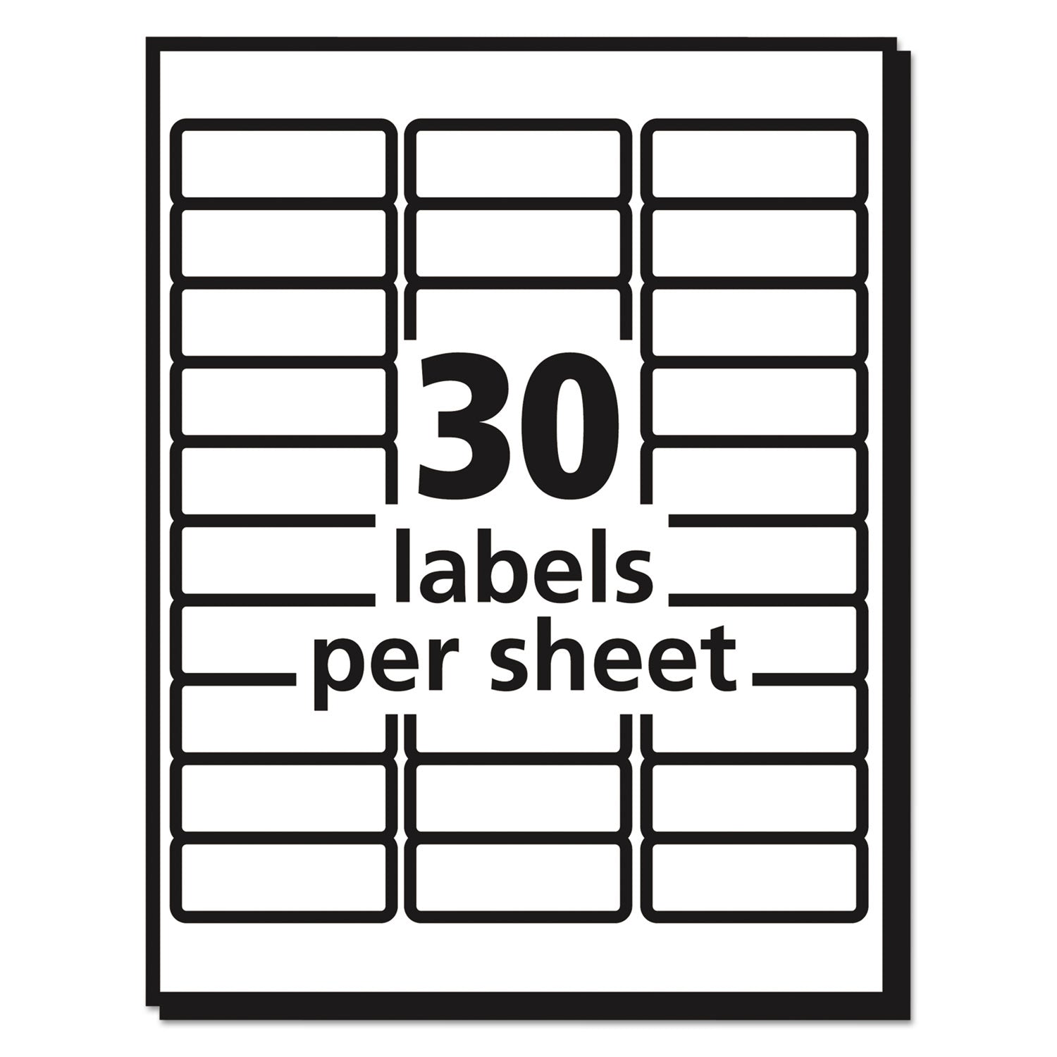 Matte Clear Easy Peel Mailing Labels w/ Sure Feed Technology, Laser Printers, 1 x 2.63, Clear, 30/Sheet, 25 Sheets/Box - 