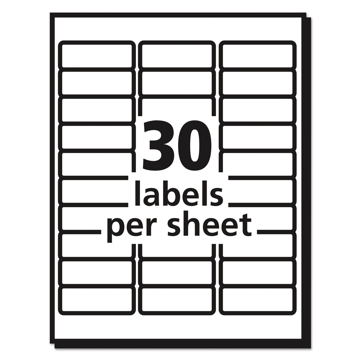 Matte Clear Easy Peel Mailing Labels w/ Sure Feed Technology, Laser Printers, 1 x 2.63, Clear, 30/Sheet, 50 Sheets/Box - 