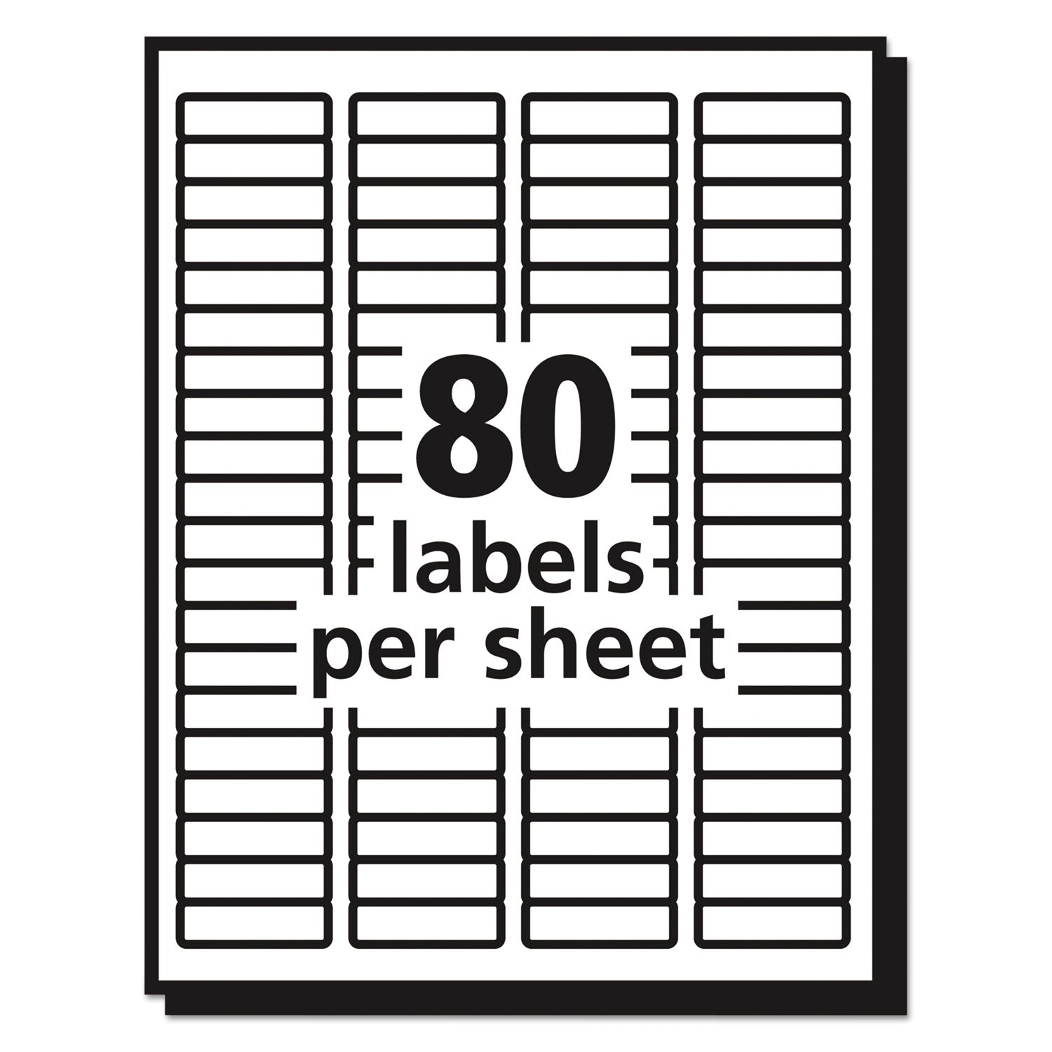 Matte Clear Easy Peel Mailing Labels w/ Sure Feed Technology, Laser Printers, 0.5 x 1.75, Clear, 80/Sheet, 10 Sheets/Pack - 