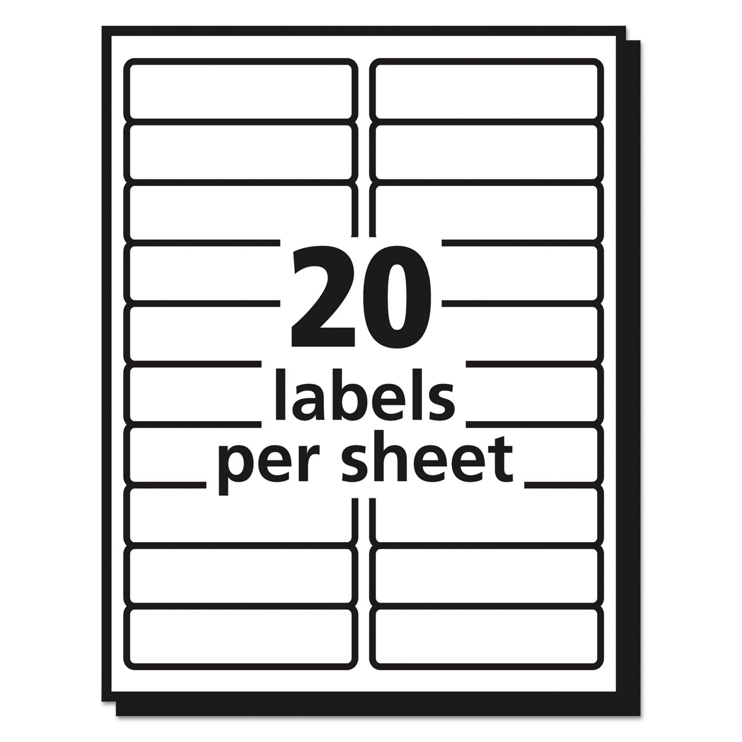 Matte Clear Easy Peel Mailing Labels w/ Sure Feed Technology, Laser Printers, 1 x 4, Clear, 20/Sheet, 50 Sheets/Box - 