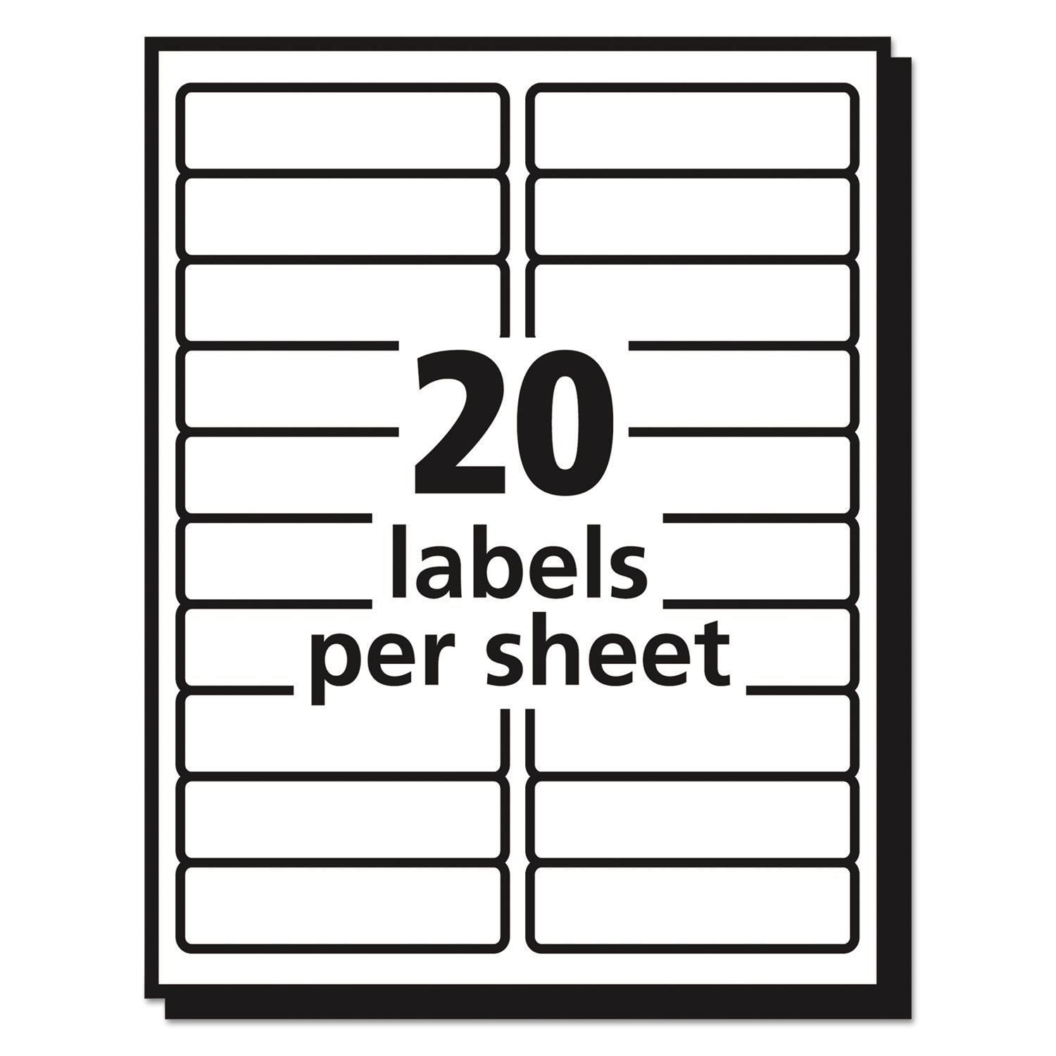 Matte Clear Easy Peel Mailing Labels w/ Sure Feed Technology, Laser Printers, 1 x 4, Clear, 20/Sheet, 50 Sheets/Box