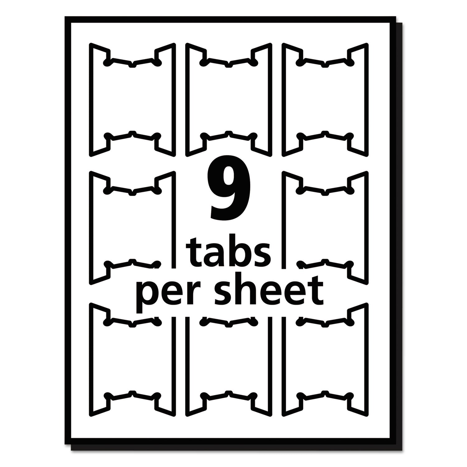 Laser Printable Hanging File Tabs, 1/5-Cut, White, 2.06" Wide, 90/Pack - 
